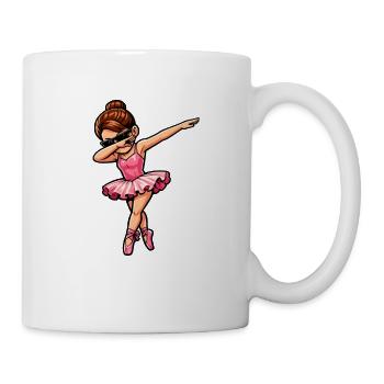Dabbing Brünette Ballerina - Tasse - Weiß - Rechts