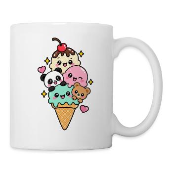 Glaces kawaii  - Mug blanc - blanc - Droite