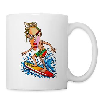 Surfer Cartoon Wave Hero - Mug blanc - blanc - Droite