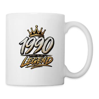 1990 Né : Légende avec couronne - Mug blanc - blanc - Droite