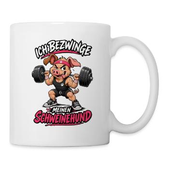 Ich Bezwinge Meinen Schweinehund - Tasse - Weiß - Rechts