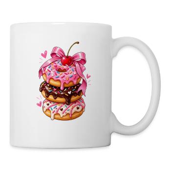 Ruban de pile de beignets Kawaii - Mug blanc - blanc - Droite
