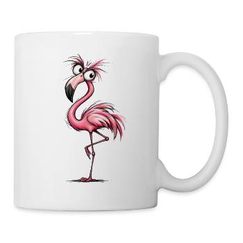 Flamingo Cartoon Pink Groove - Mug - white - Right