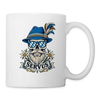 Bayern Bayrische Flagge Edelweiss Servus - Tasse - Weiß - Rechts