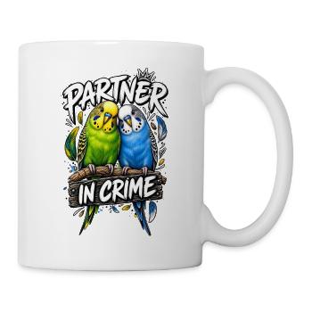Perruches perruquées complices - Mug blanc - blanc - Droite