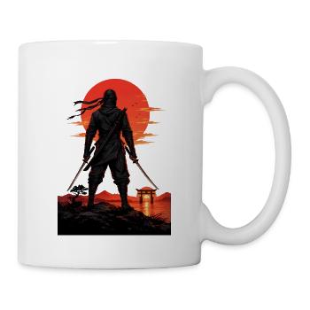 Ninja au Coucher du Soleil près de la Porte Torii - Mug blanc - blanc - Droite