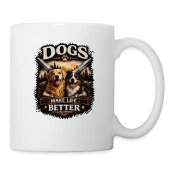 Dogs Make Life Better - Mug - white - Right