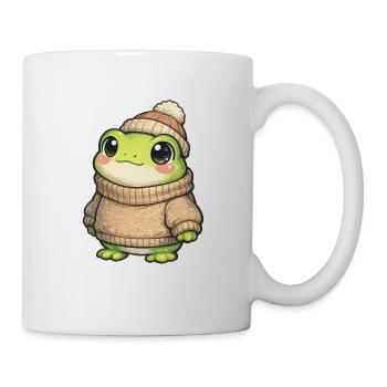 Grenouille câline en pull d’hiver - Mug blanc - blanc - Droite