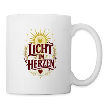 Licht im Herzen – Positiver Spruch - Tasse - Weiß - Rechts