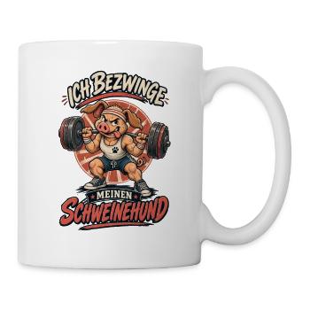 Ich Bezwinge Den Schweinehund - Tasse - Weiß - Rechts