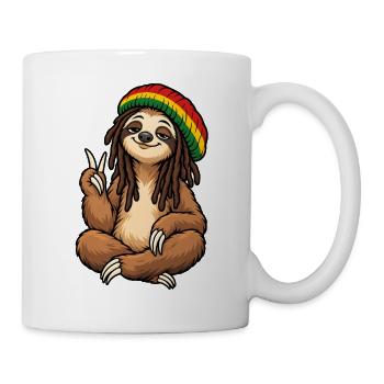 Cooles Rastafari Faultier - Tasse - Weiß - Rechts