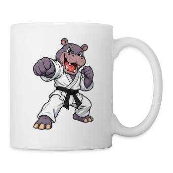 Starkes Nilpferd beim Karate - Tasse - Weiß - Rechts