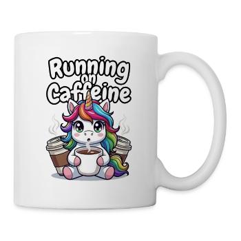 Koffeinbetriebenes Einhorn - Tasse - Weiß - Rechts