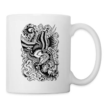 Tattoo Adler und Drache - Tasse - Weiß - Rechts
