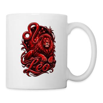 Couronne du zodiaque Lion Rouge Lion - Mug blanc - blanc - Droite