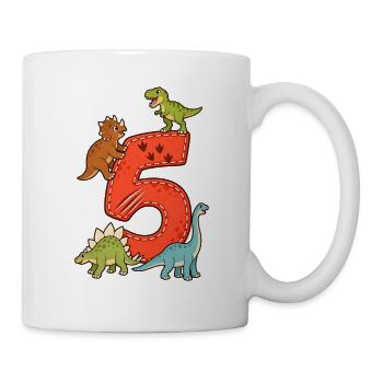 Dinosaure du cinquième anniversaire - Mug blanc - blanc - Droite