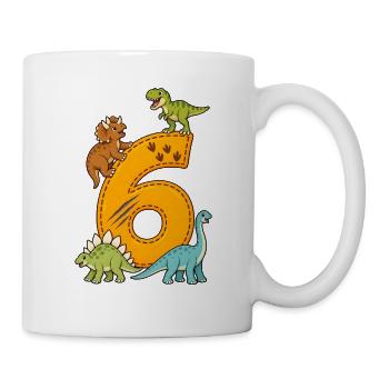 Dinosaure du 6e anniversaire – Dino Kids - Mug blanc - blanc - Droite