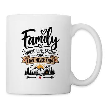 Familie, wo das Leben anfängt - Tasse - Weiß - Rechts
