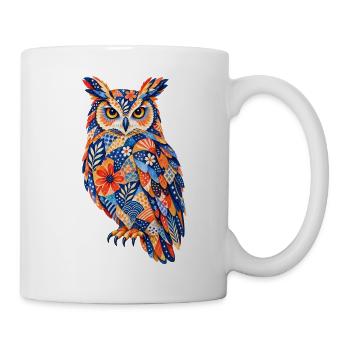 PatchworkEule Farbenpracht - Tasse - Weiß - Rechts