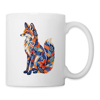 Patchwork Fox Floral Pattern - Mug - white - Right