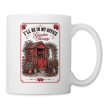Ich werde in meinem Büro-Garten Therapiepflanzen sein - Tasse - Weiß - Rechts
