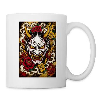Hannya Maske - Tasse - Weiß - Rechts