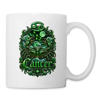 Emblème du zodiaque du Cancer d’Émeraude - Mug blanc - blanc - Droite