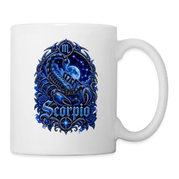 Blauer Skorpion-Tierkreiswappen - Tasse - Weiß - Rechts