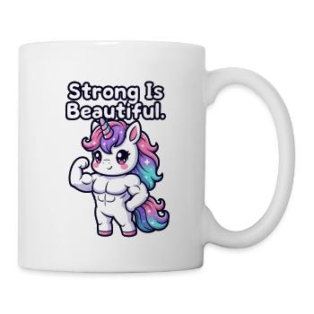 Stark ist schönes Einhorn - Tasse - Weiß - Rechts