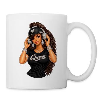 Queen Hip-Hop Glam-Illustration - Tasse - Weiß - Rechts