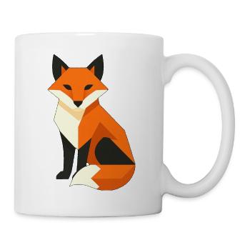 Geometrischer Fuchs – Dark Fox Design - Tasse - Weiß - Rechts