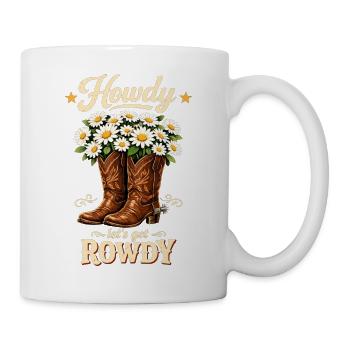 JGA Cowboy Girl Howdy Team Braut Western T-Shirt - Tasse - Weiß - Rechts