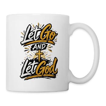 Lâche prise et laisse Dieu – proverbe chrétien - Mug blanc - blanc - Droite