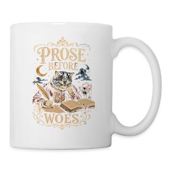 Prose Before Woes – Literarische Katzenkunst - Tasse - Weiß - Rechts