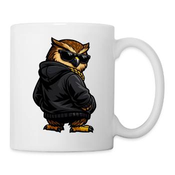 Gangster Eule im lässigen Streetwear Look - Tasse - Weiß - Rechts