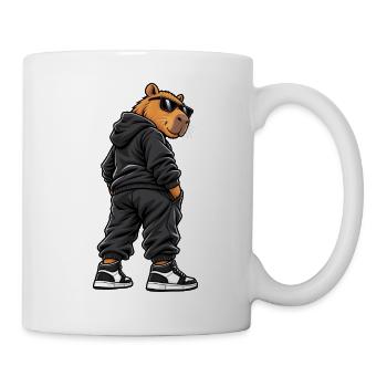 Gangster Capybara im coolen Streetwear Look - Tasse - Weiß - Rechts