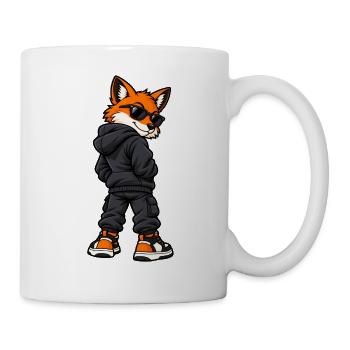 Gangster Fuchs im coolen Streetwear Look - Tasse - Weiß - Rechts