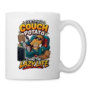 Zertifizierter Couchkartoffel – Lazy Life - Tasse - Weiß - Rechts