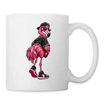 Gangster Flamingo im Streetwear Look - Tasse - Weiß - Rechts