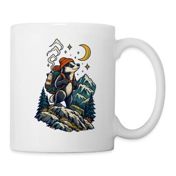 Monddachs auf Bergwanderung - Tasse - Weiß - Rechts
