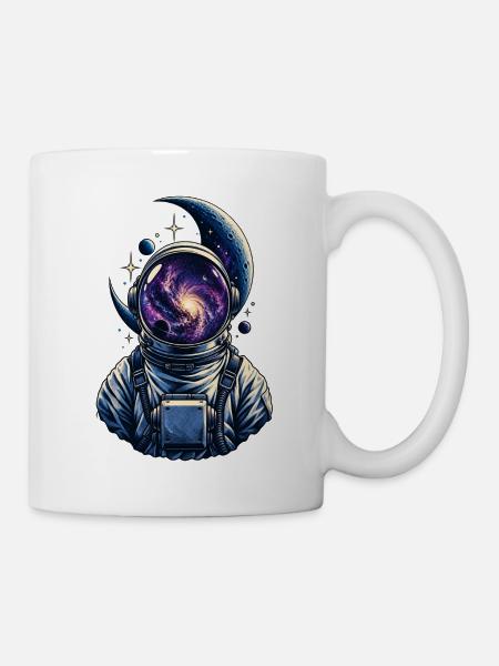 Astronaut mit Galaxie-Helm - Tasse - Weiß