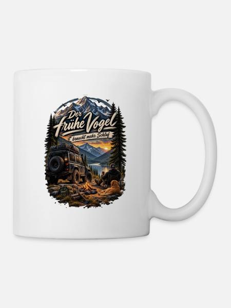 Der frühe Vogel braucht mehr Schlaf - Tasse - Weiß