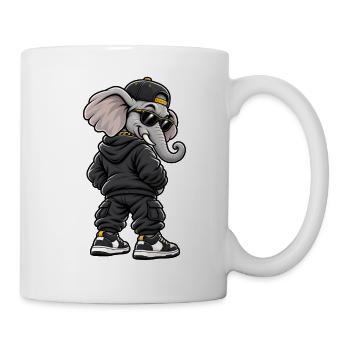 Gangster Elefant im coolen Streetwear Look - Tasse - Weiß - Rechts