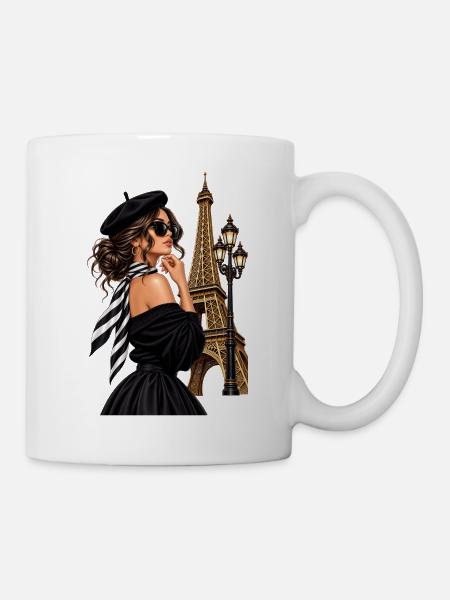 Pariser Chic Nocturne - Tasse - Weiß