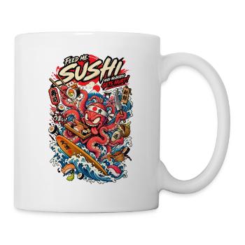 Sushi Tentakel Tsunami - Tasse - Weiß - Rechts