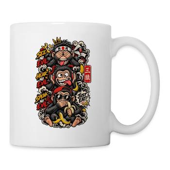 Three Wise Monkeys Banana Street Art - Tasse - Weiß - Rechts