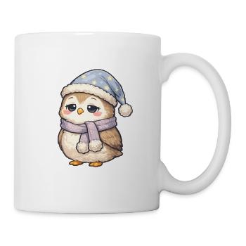 Schlafende Winter-Eule - Tasse - Weiß - Rechts