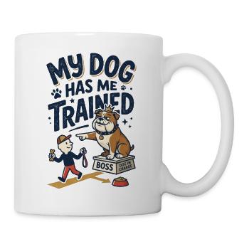 Der Hund hat mich trainiert - Tasse - Weiß - Rechts