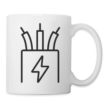 Symbol der elektrischen Kabelleitung - Tasse - Weiß - Rechts