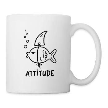 Unterwasserfisch – Humor und Einstellung - Tasse - Weiß - Rechts